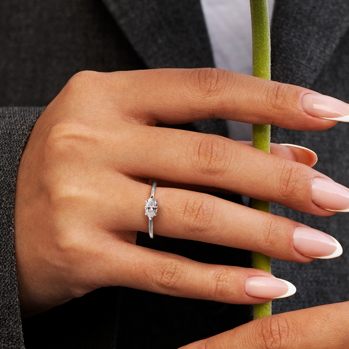 The Willow Marquise — East/West Solitaire
